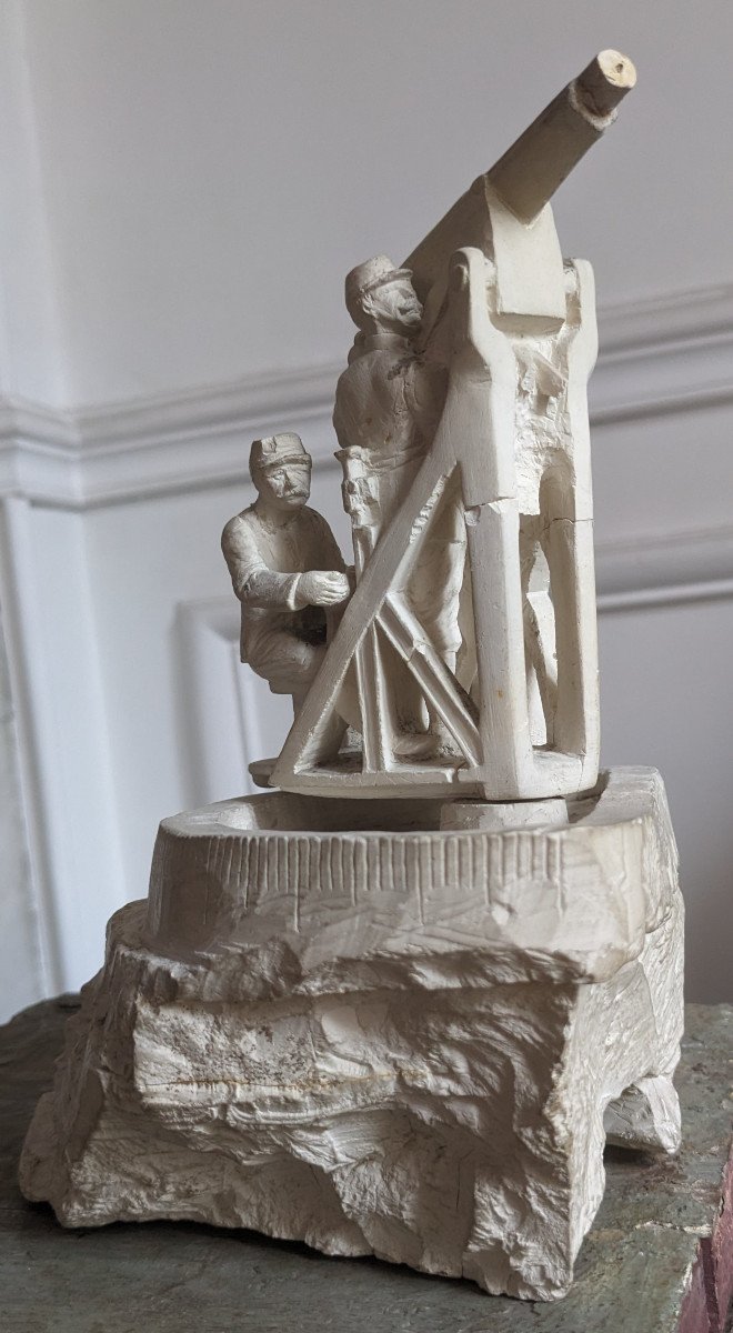 Deux sculptures originales en calcaire de poilus, Hibruit, 1916-photo-4