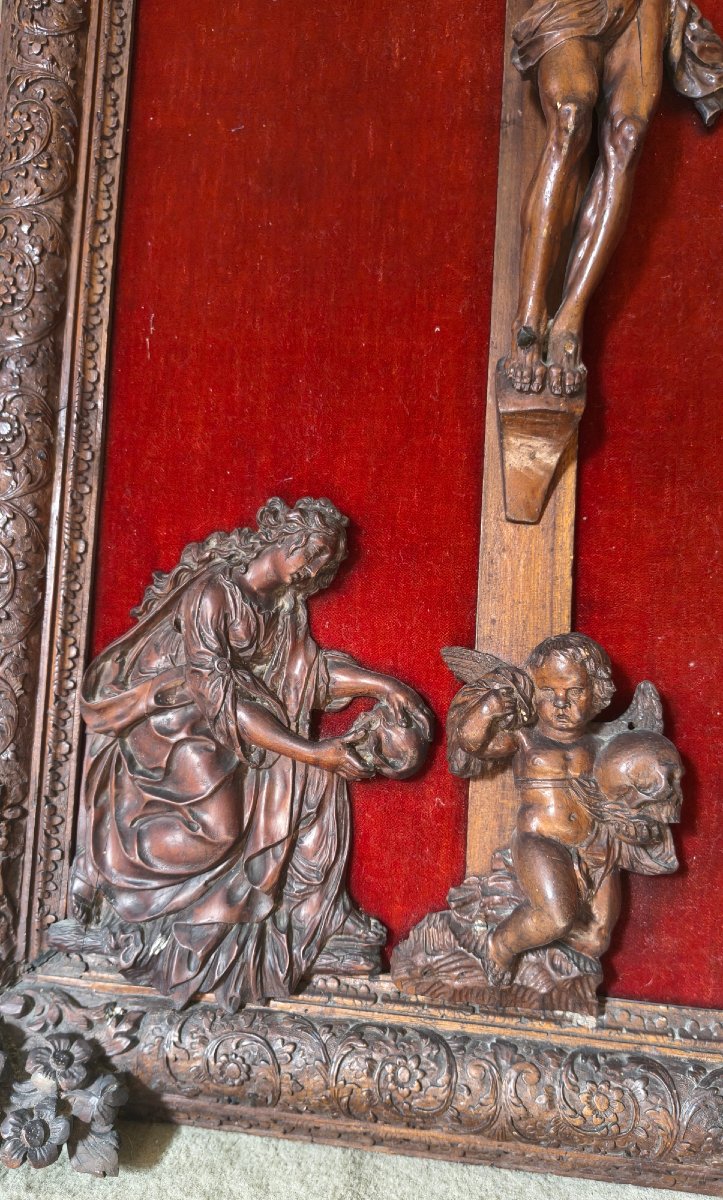 Christ encadré avec Marie-Madeleine et un ange, école de Nancy vers 1700-photo-2