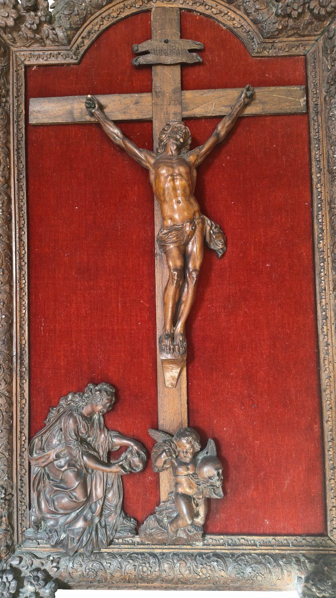 Christ encadré avec Marie-Madeleine et un ange, école de Nancy vers 1700-photo-3
