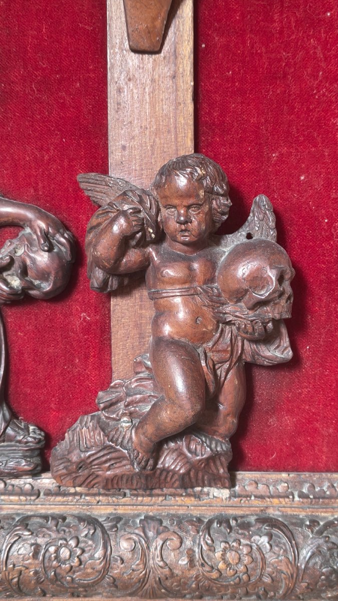 Christ encadré avec Marie-Madeleine et un ange, école de Nancy vers 1700-photo-2
