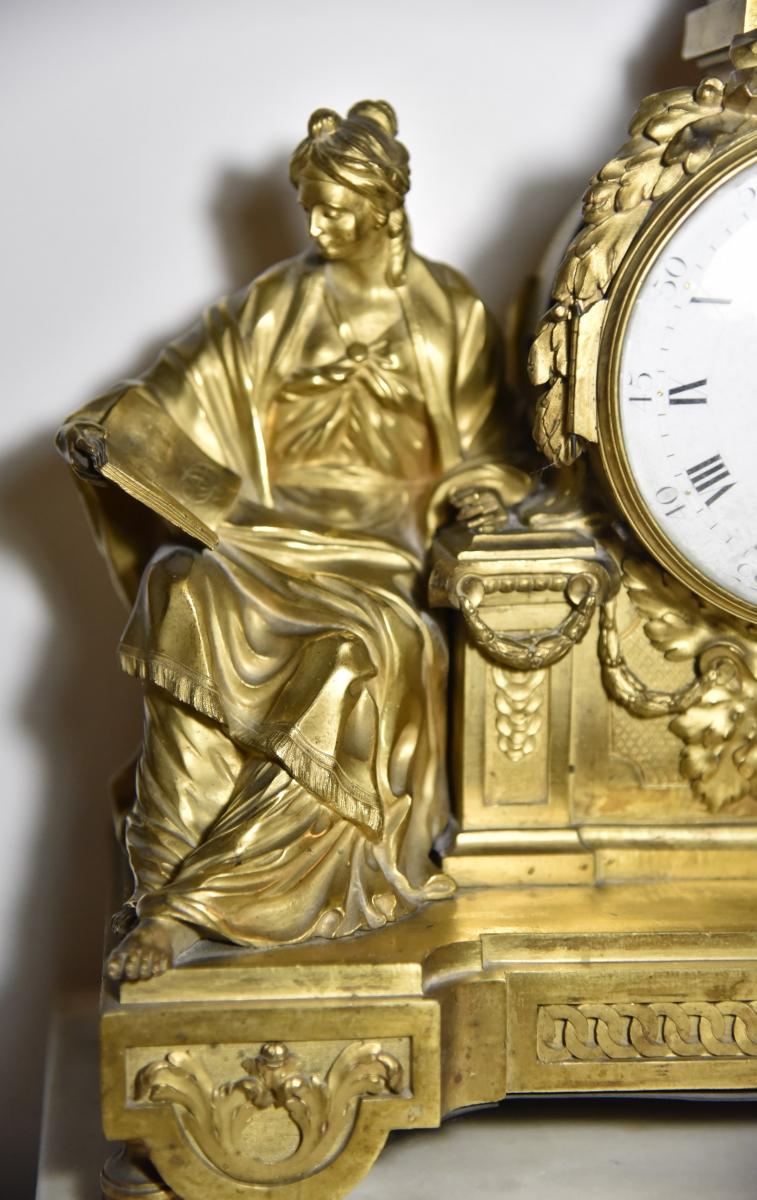 Large Gilt Bronze Louis XVI Mantelclock-photo-2