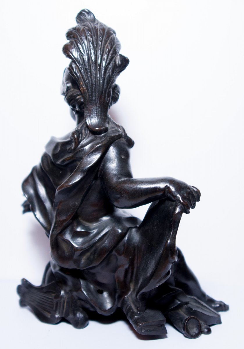 Pair Of Allegorical Bronze Figures, French Regency Period-photo-3