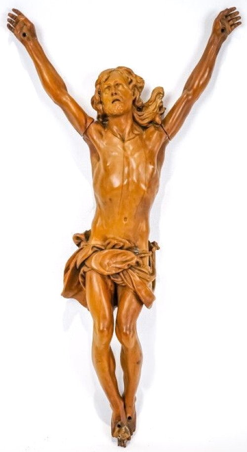 Christ en buis sculpté flamand du XVIIIe siècle