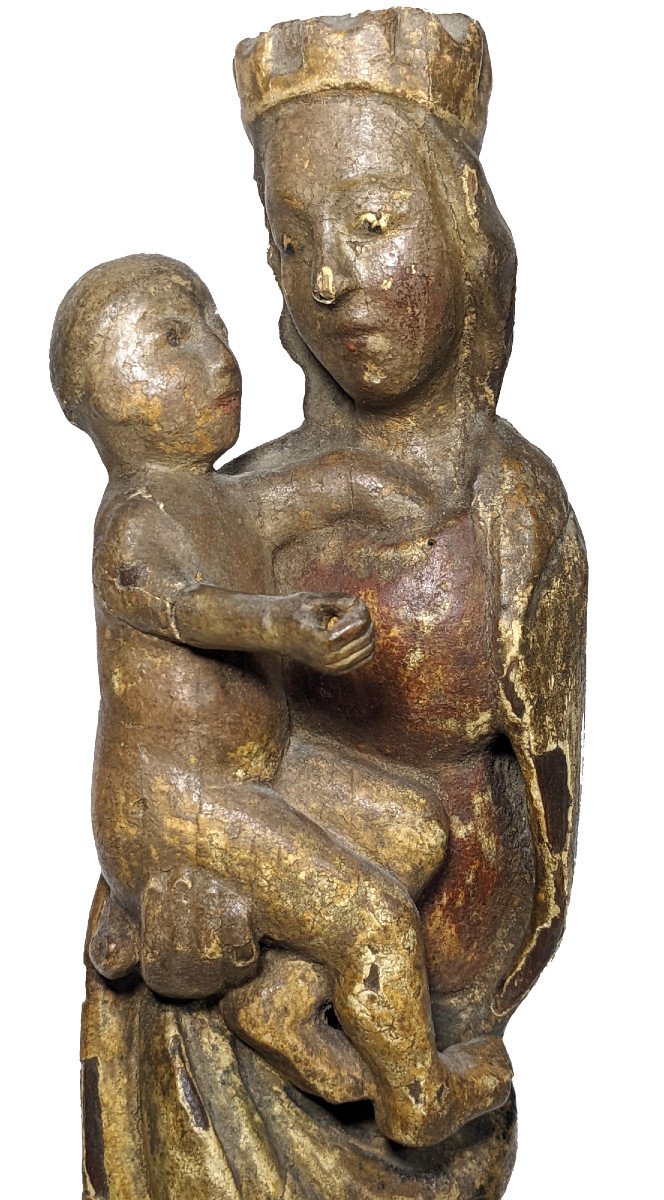 Small Virgin And Child In Polychrome Wood, Austria, Probably Salzburg, Circa 1500-photo-2