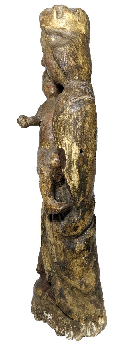 Petite Vierge à l'Enfant en bois polychrome, Autriche, probablement Salzbourg, vers 1500-photo-1