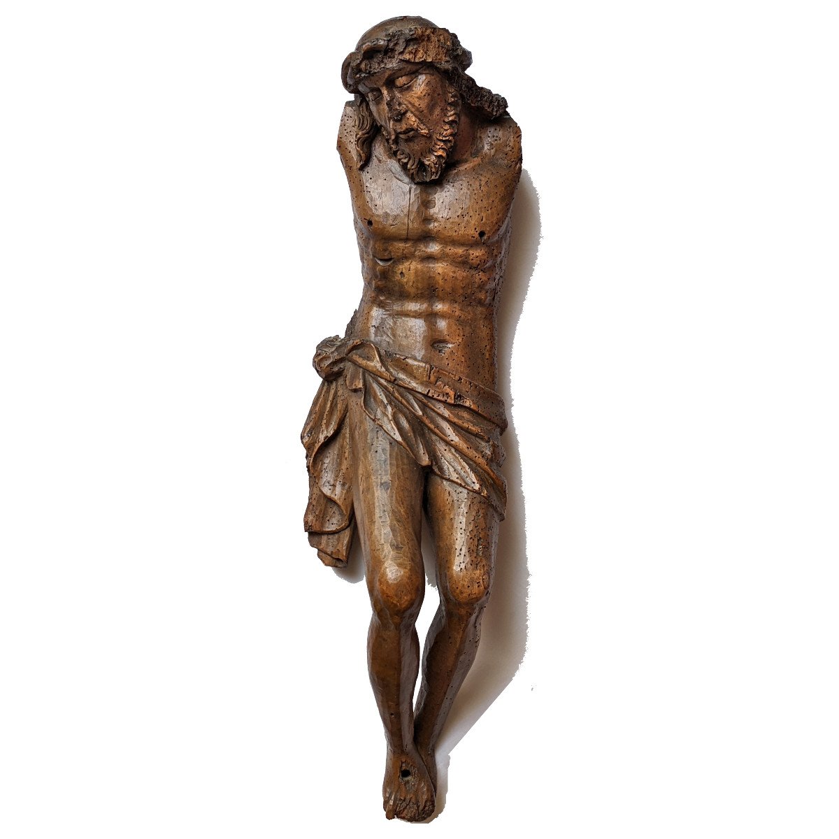 Carved Walnut Christ, Late 15th - Early 16th Century