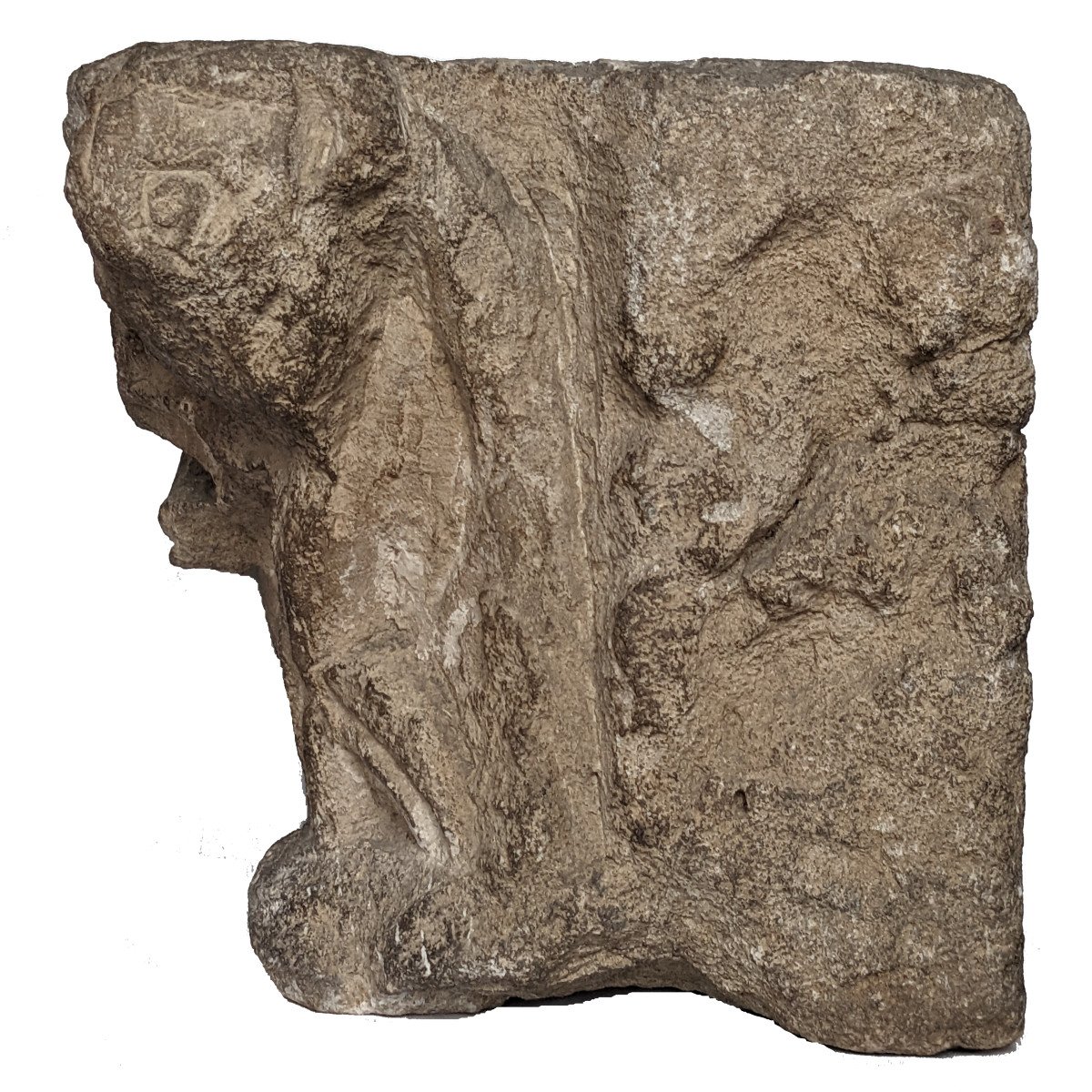 12th Century Romanesque Capital In Limestone-photo-4