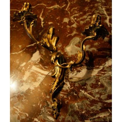 Paire d'appliques de style Louis XV en bronze doré