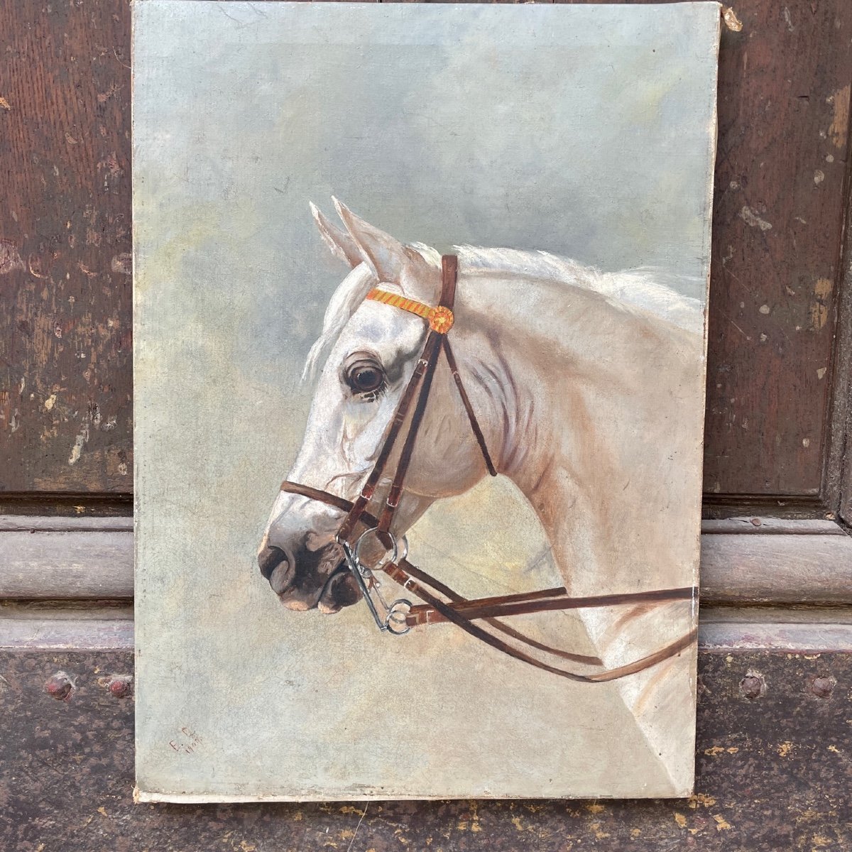 Portrait Of Horse By Detaille (1848-1912)-photo-2