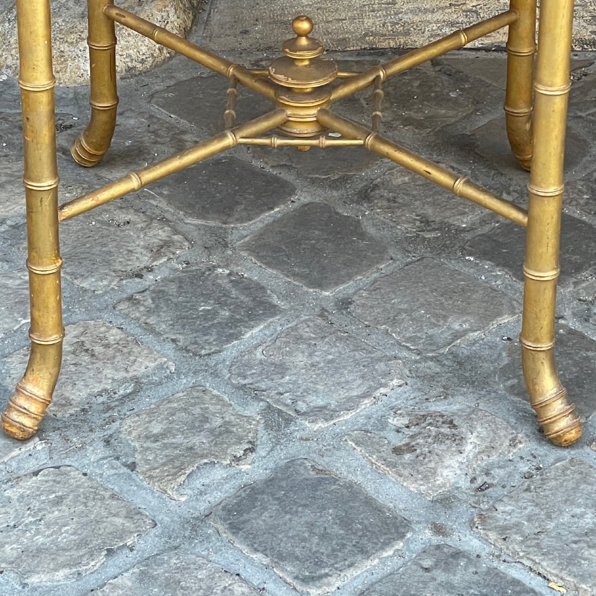 Golden Wood Side Table-photo-2