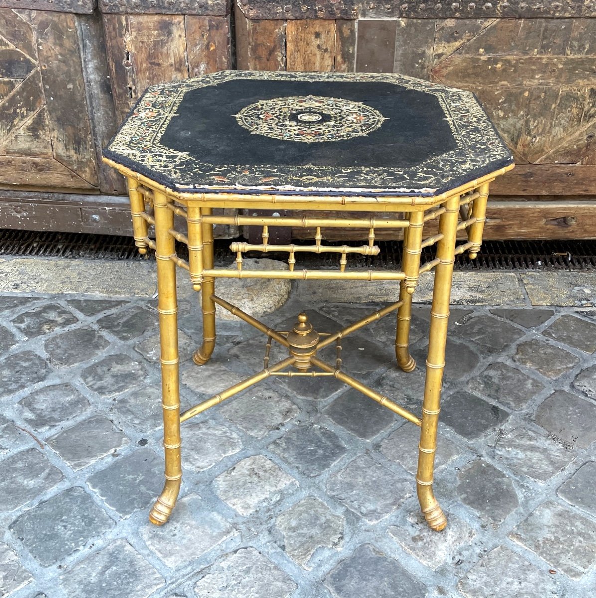 Golden Wood Side Table