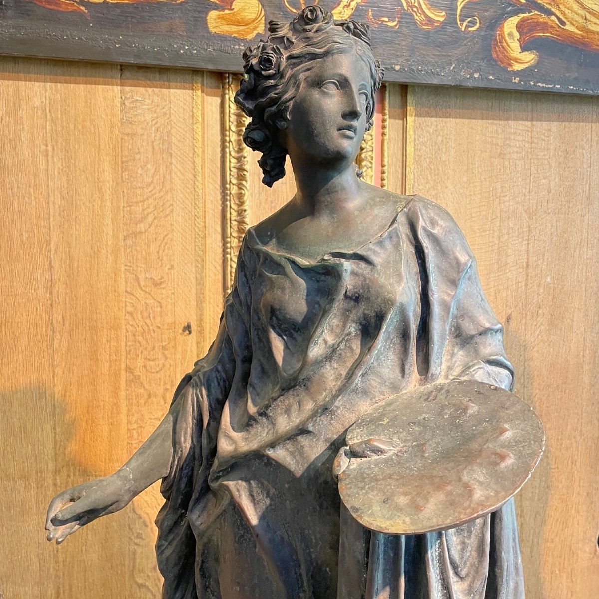 Grandes Scuptures En Bronze : Allégories De La Sculpture Et De La Peinture-photo-1