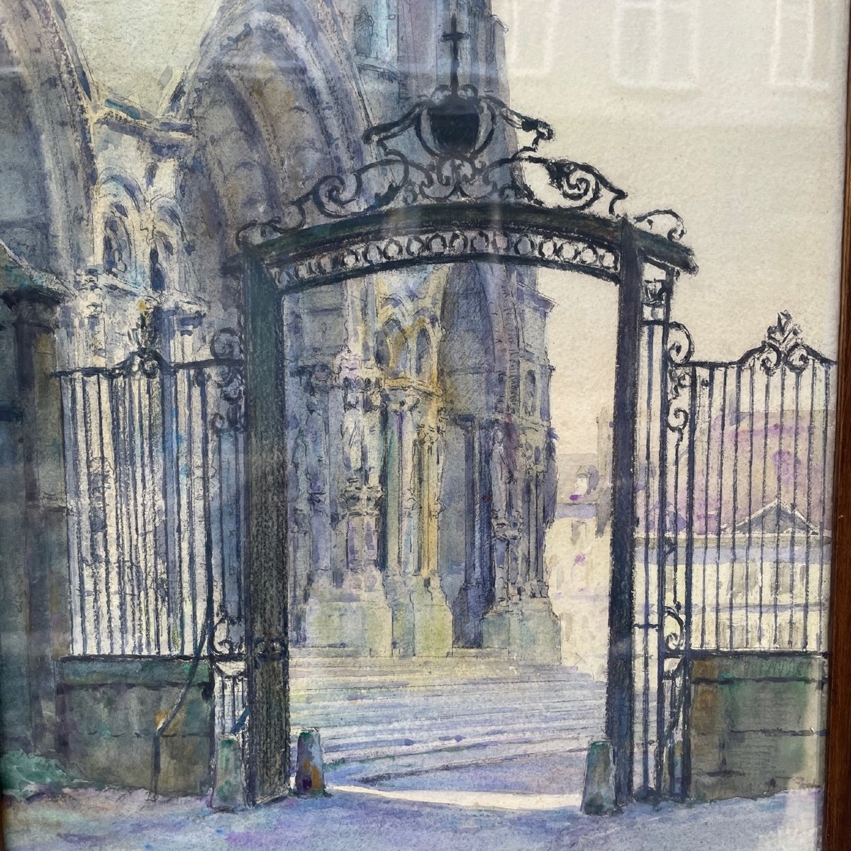 Watercolor Of Chartres Cathedral-photo-2