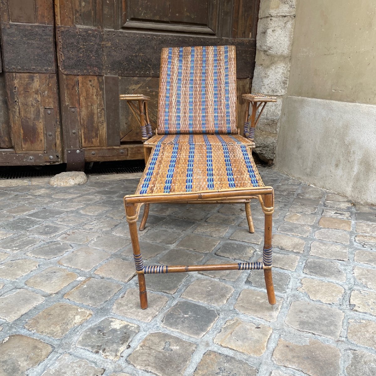 Chaise Longue En Rotin 1900-photo-6