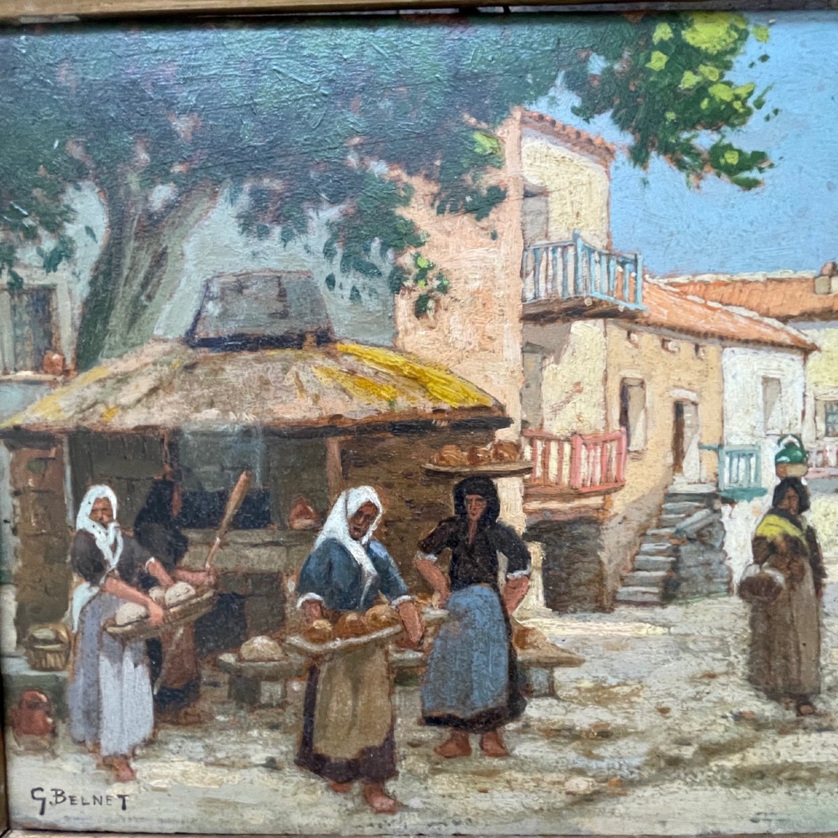 Le Village Corse Huile Signée Belnet-photo-3