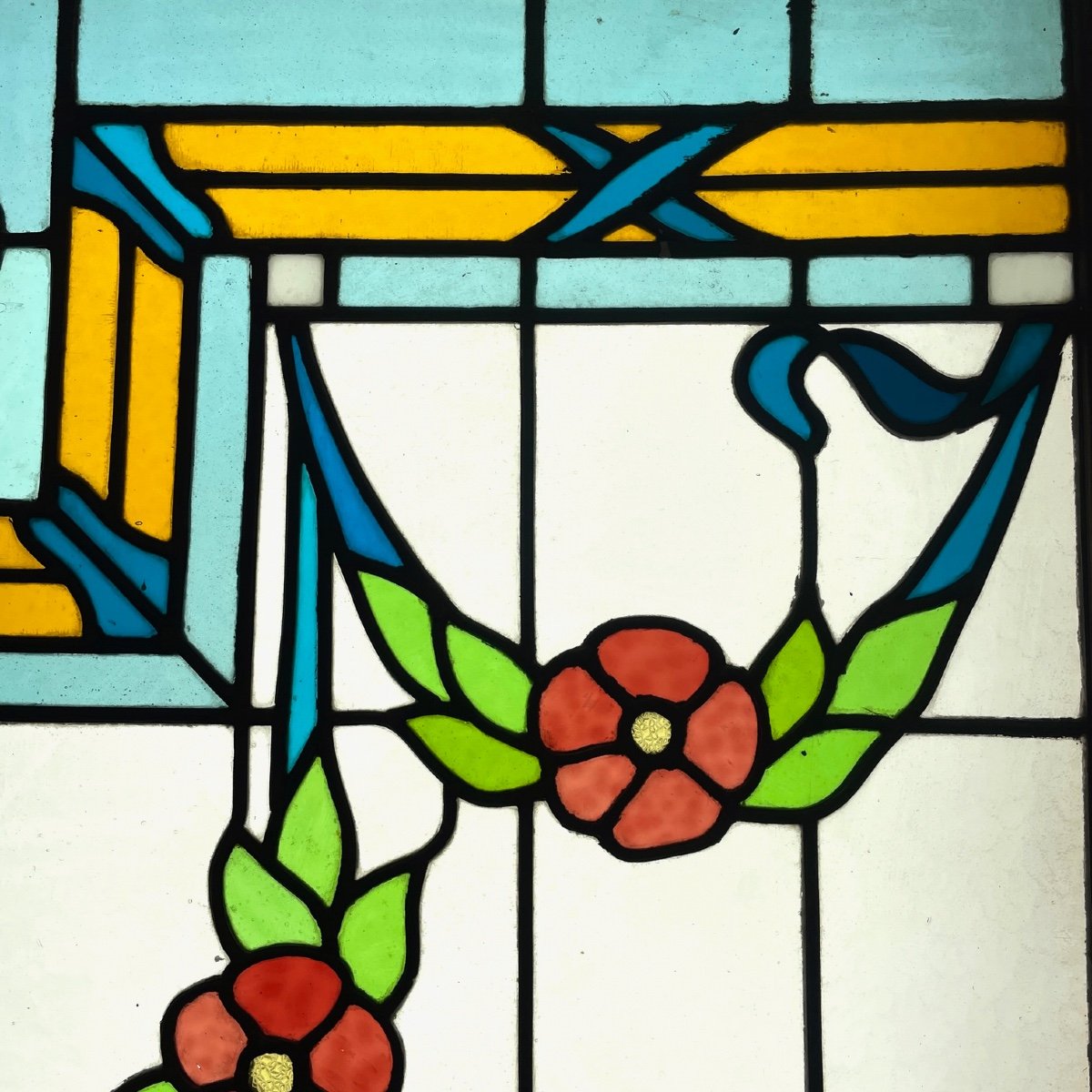 Vitrail Vitraux Aux Guirlandes Fleuries-photo-1