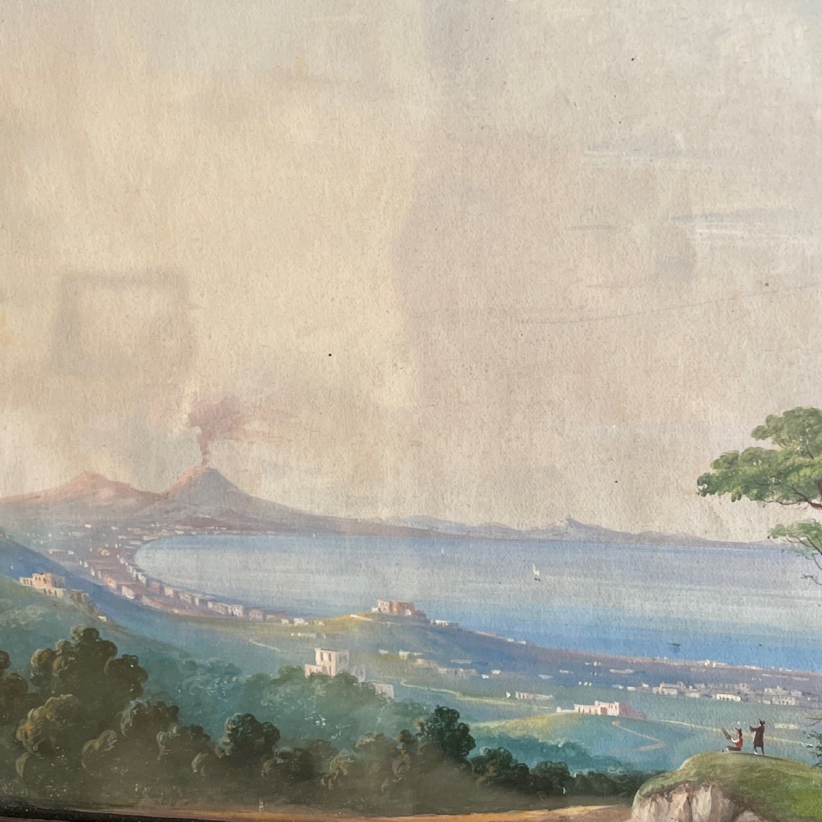 Gouache Napolitaine Baie De Naples-photo-1