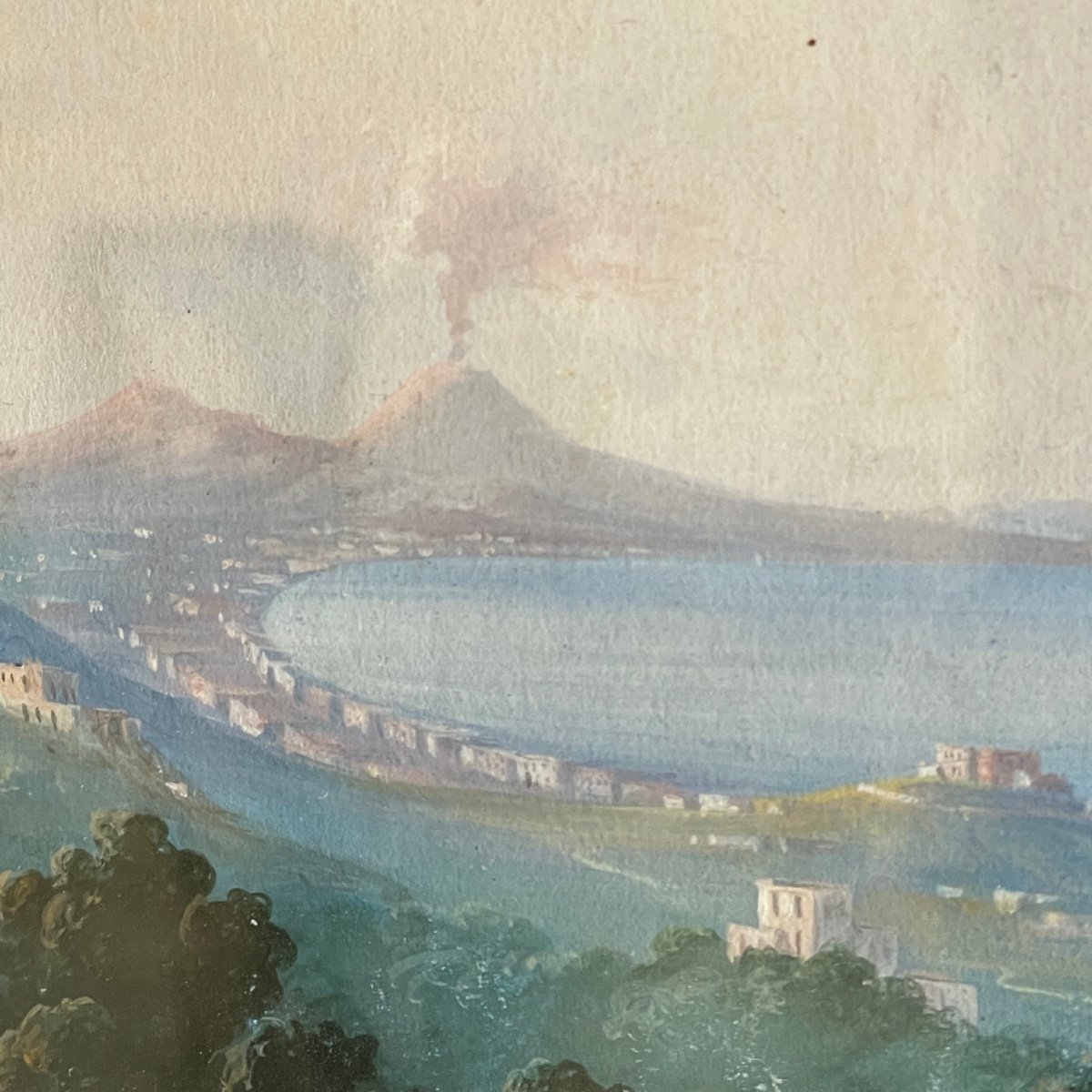 Gouache Napolitaine Baie De Naples-photo-3