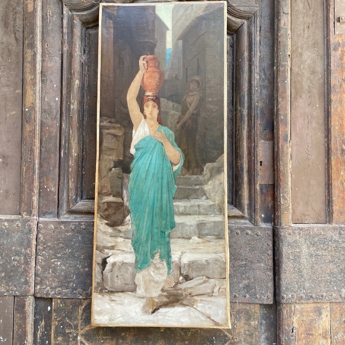 Water Carrier Oil On Canvas-photo-3