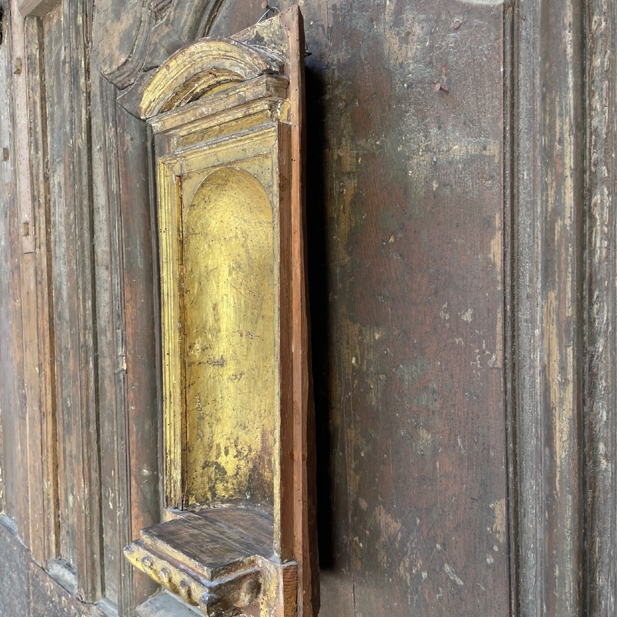 17th Century Golden Wood Niche (n°2)-photo-3