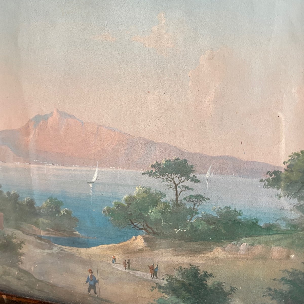 Gouache Napolitaine Baie De Naples-photo-4