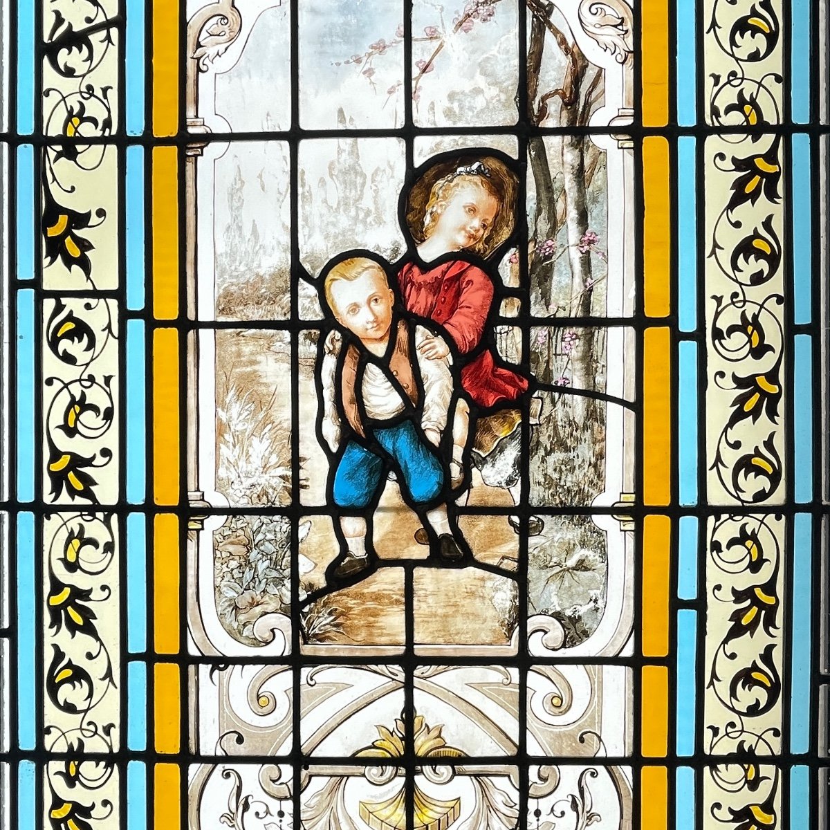 Vitrail Vitraux Aux Enfants  (224 X 71 Cm)-photo-3