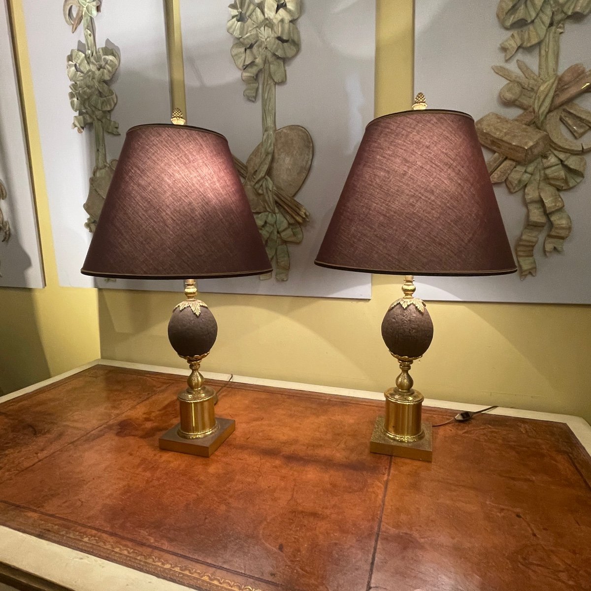 Pair Of Coconut Lamps-photo-2