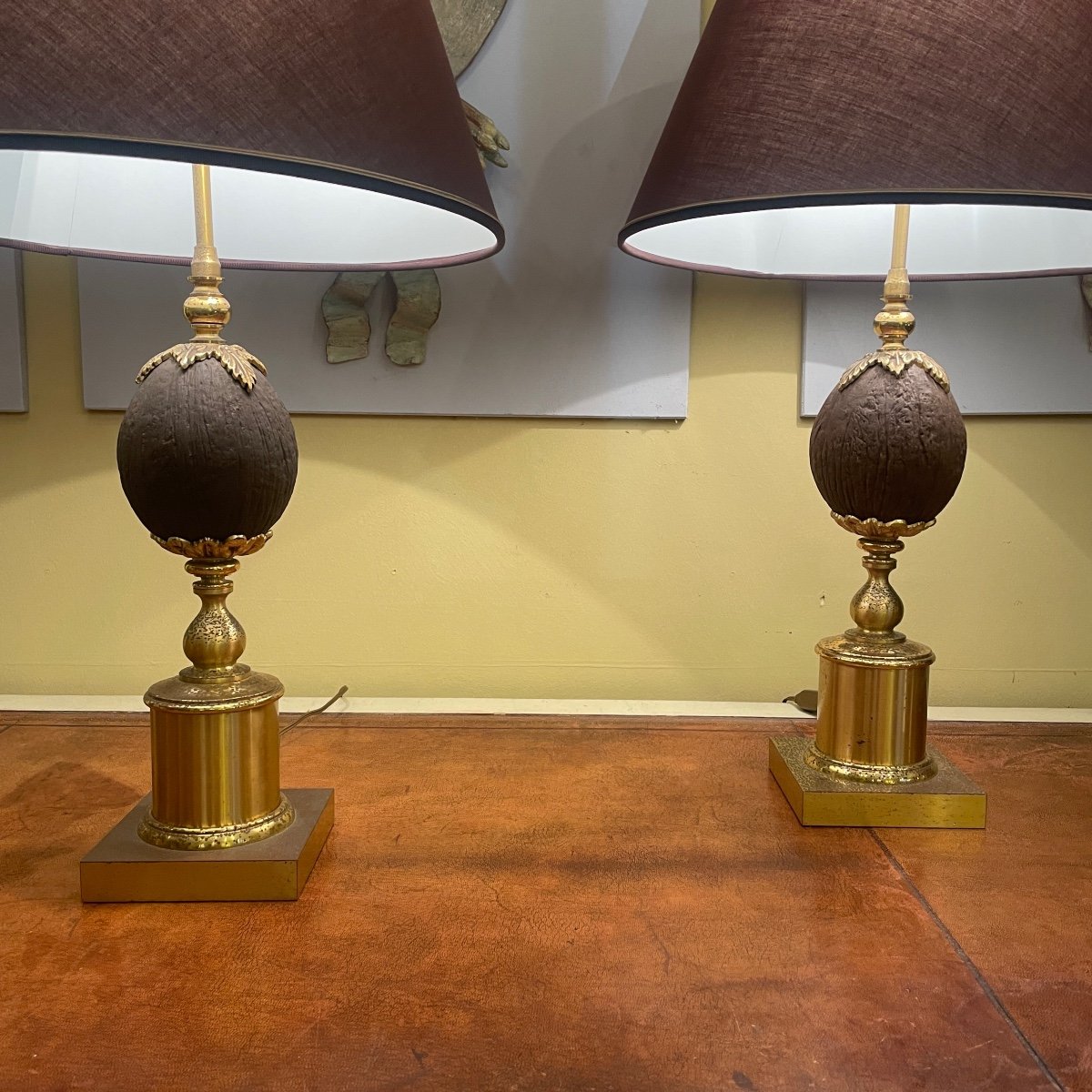 Pair Of Coconut Lamps-photo-4