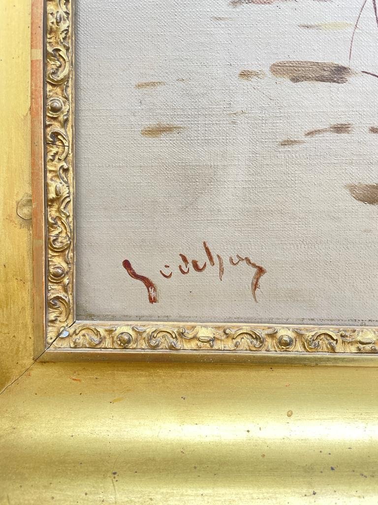 Huile Sur Toile Au Springer, Signée Emile Godchaux-photo-4