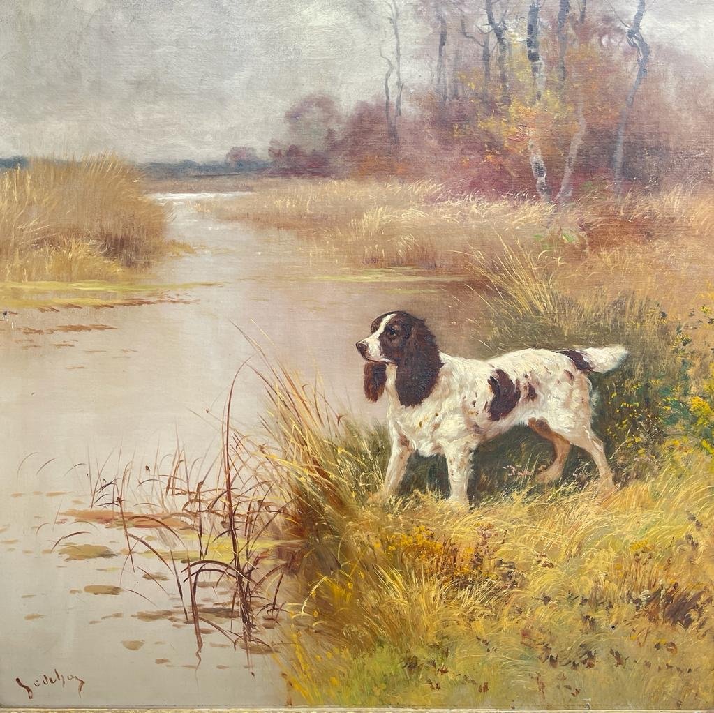 Huile Sur Toile Au Springer, Signée Emile Godchaux-photo-1