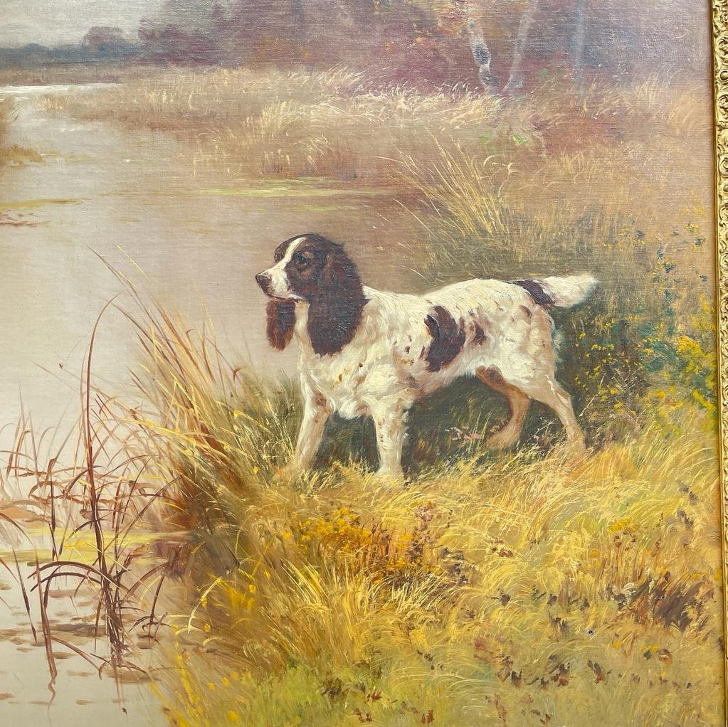 Huile Sur Toile Au Springer, Signée Emile Godchaux-photo-2
