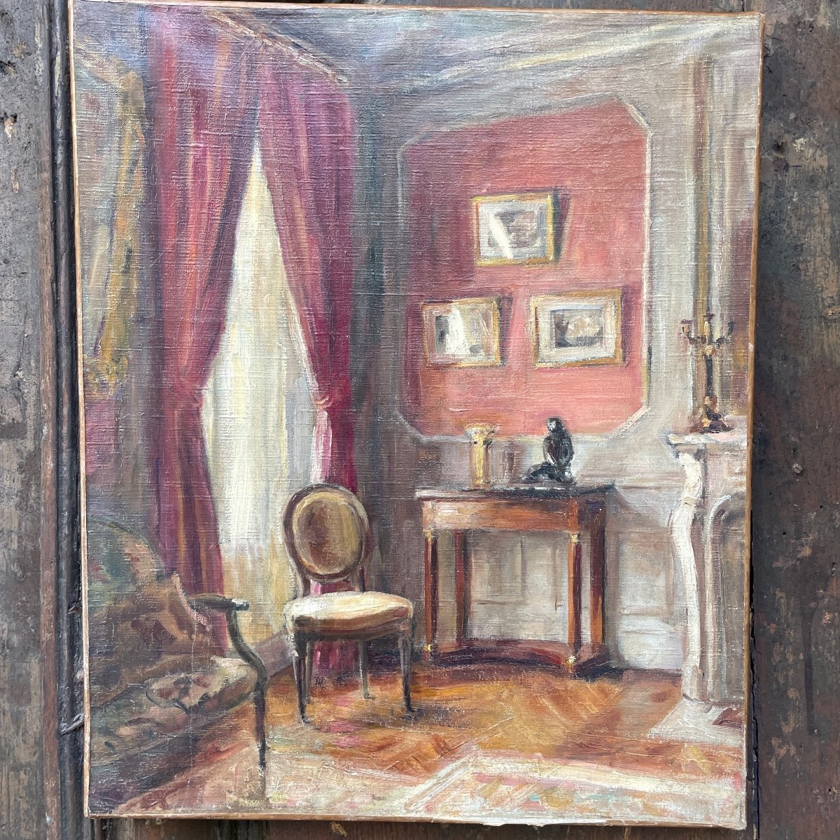 Oil On Canvas Interior Scene-photo-2