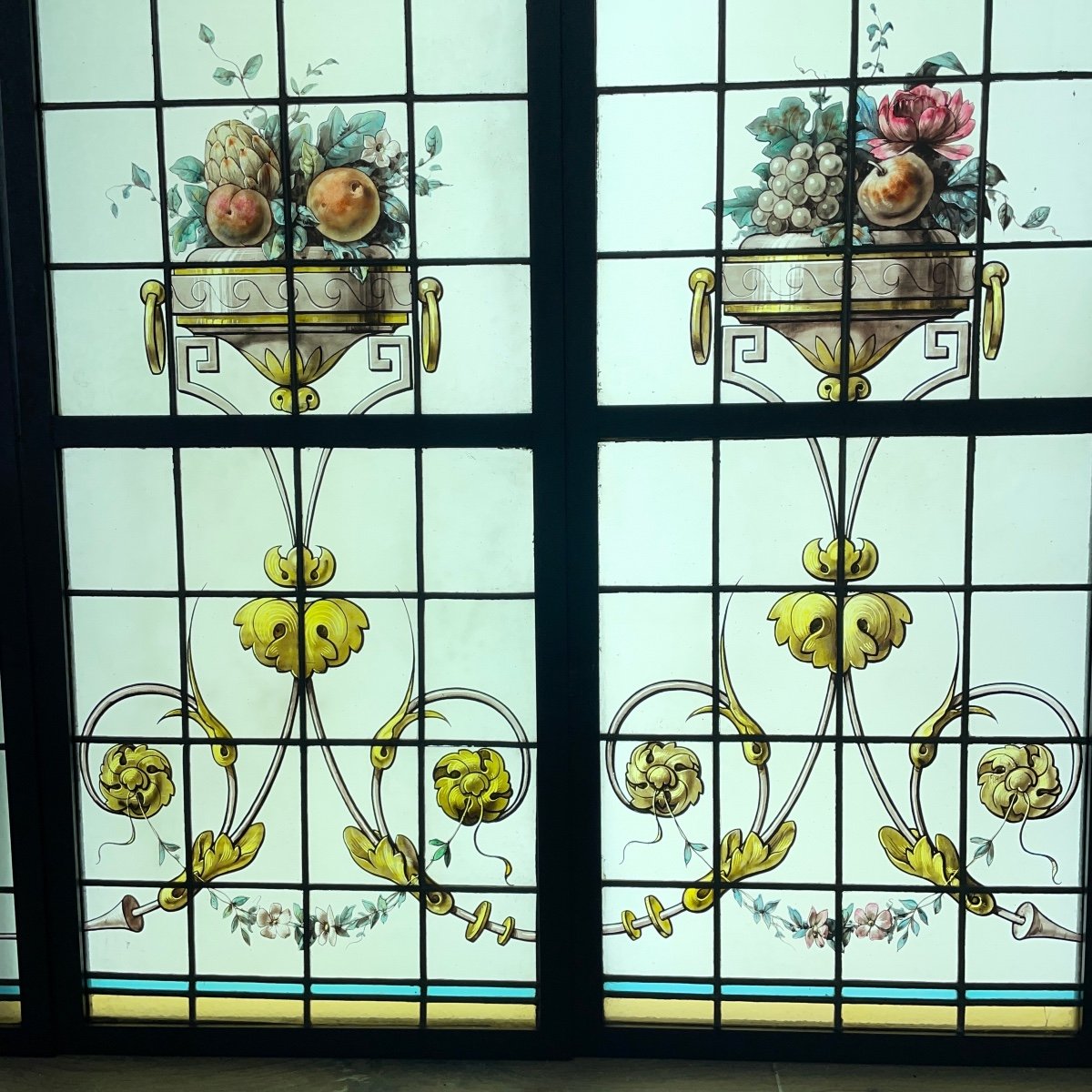 Stained Glass Window With Vases-photo-2