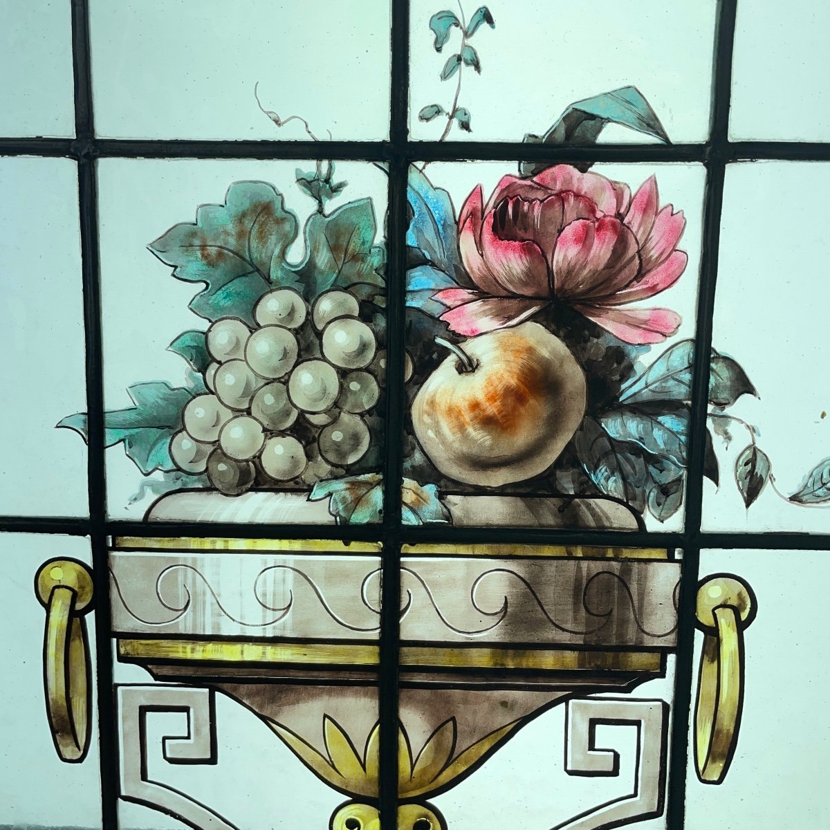 Stained Glass Window With Vases-photo-3