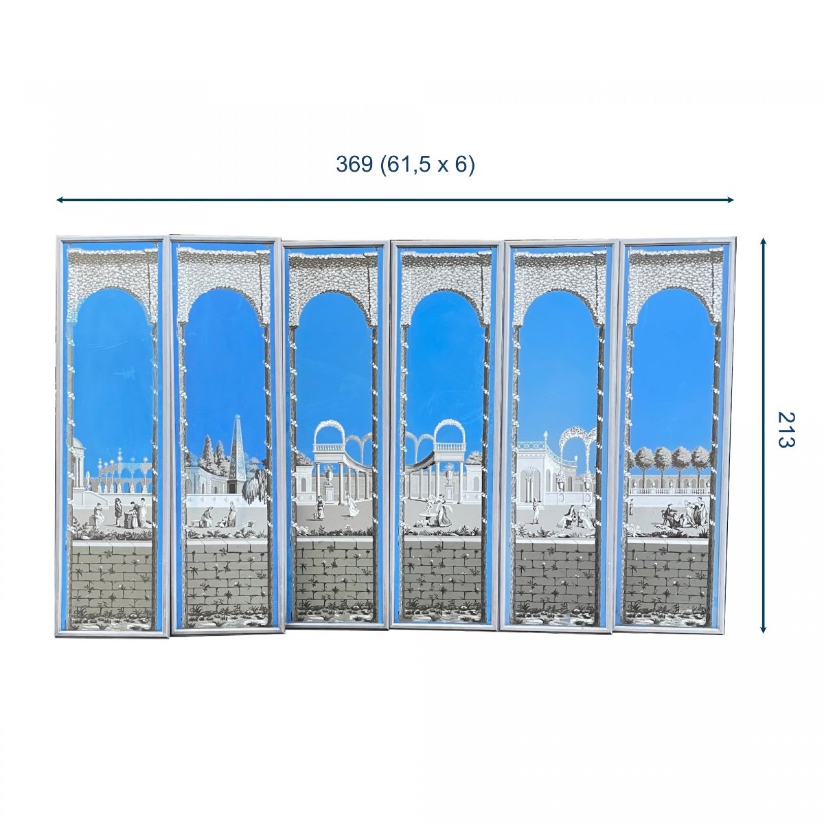 6 Panels Of 19th Century Panoramic Wallpaper-photo-5