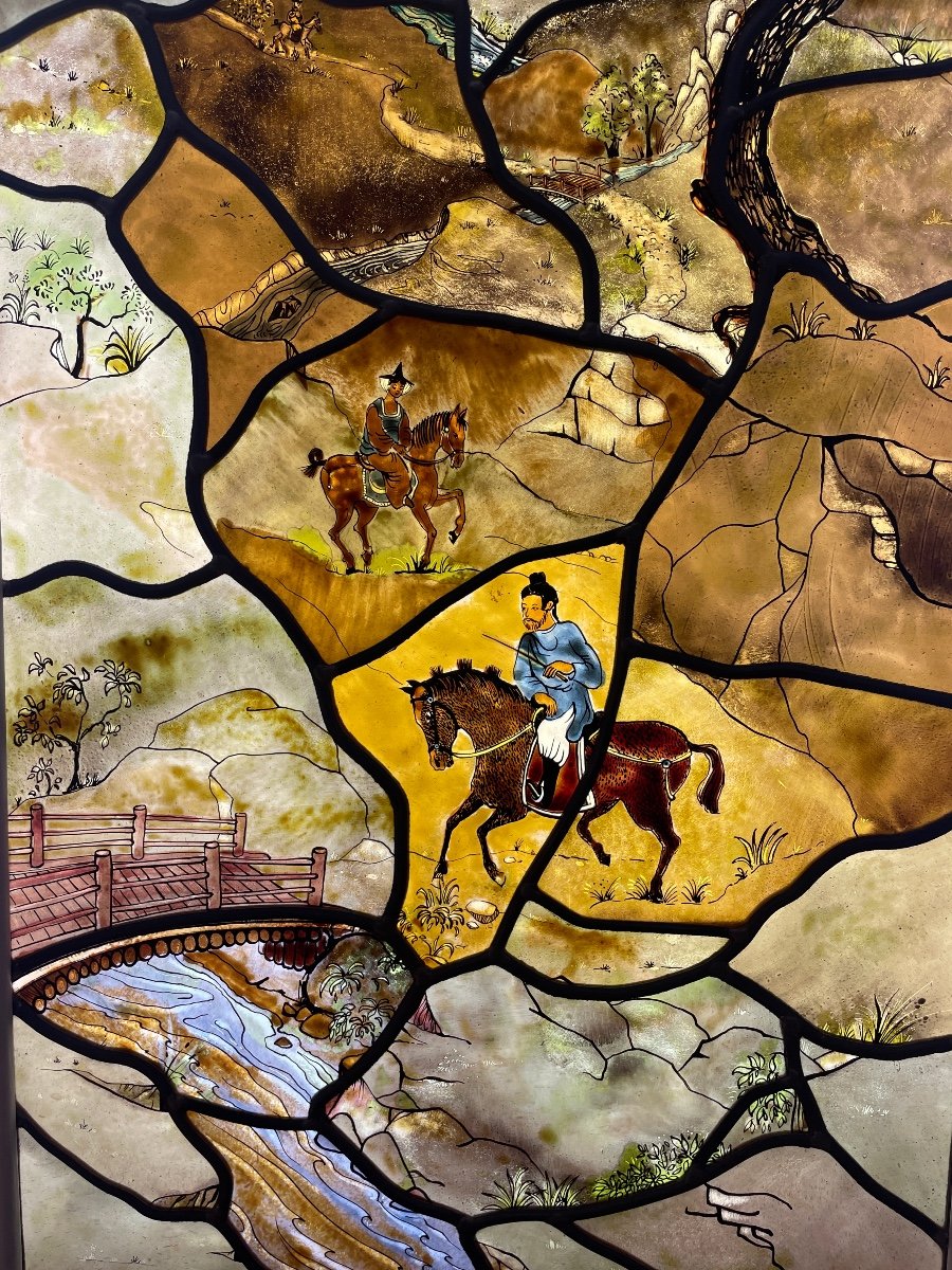 Stained Glass Window With Chinese Horsemen-photo-4