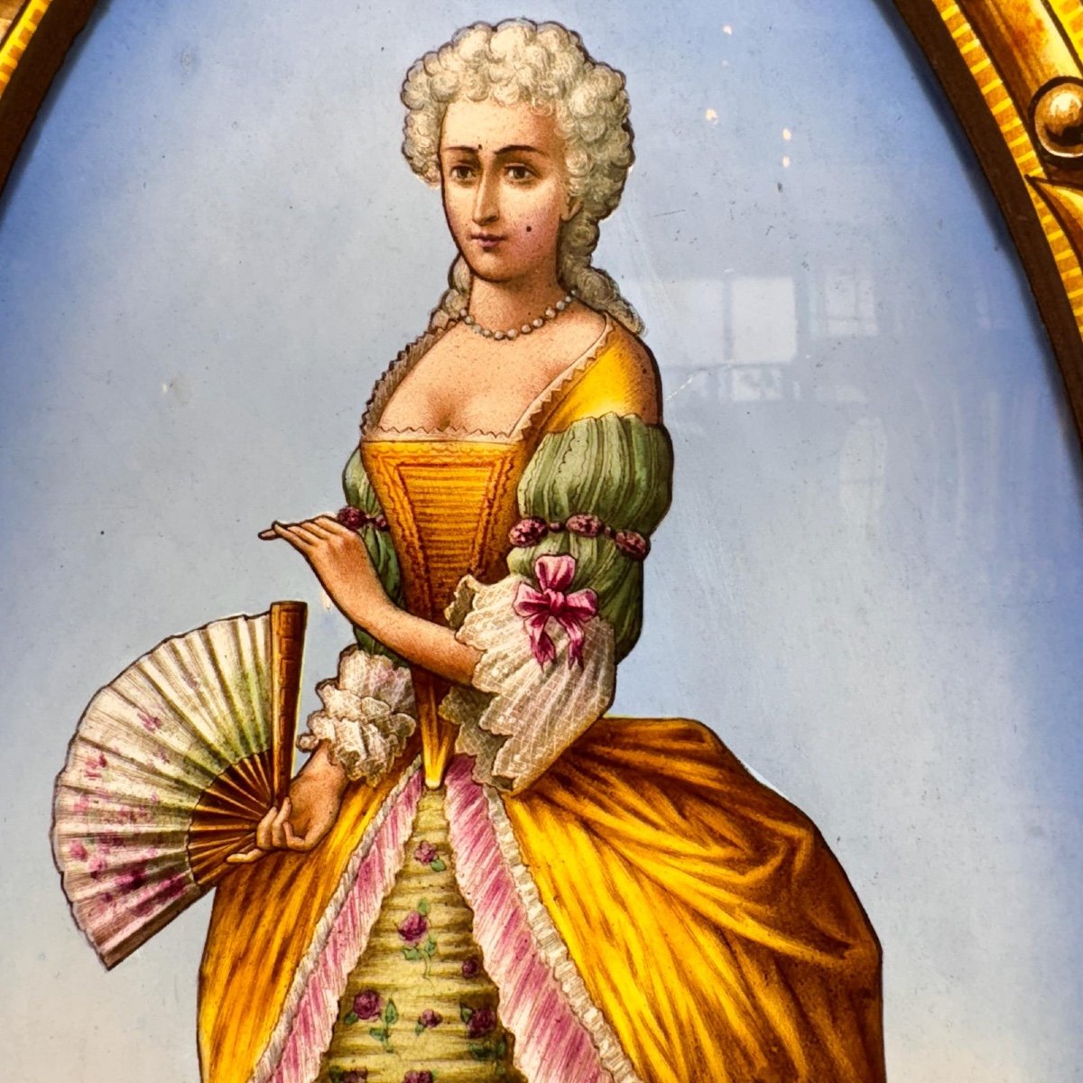 Pair Of Stained Glass “18th Century Characters” (191 X 104 Cm)-photo-4