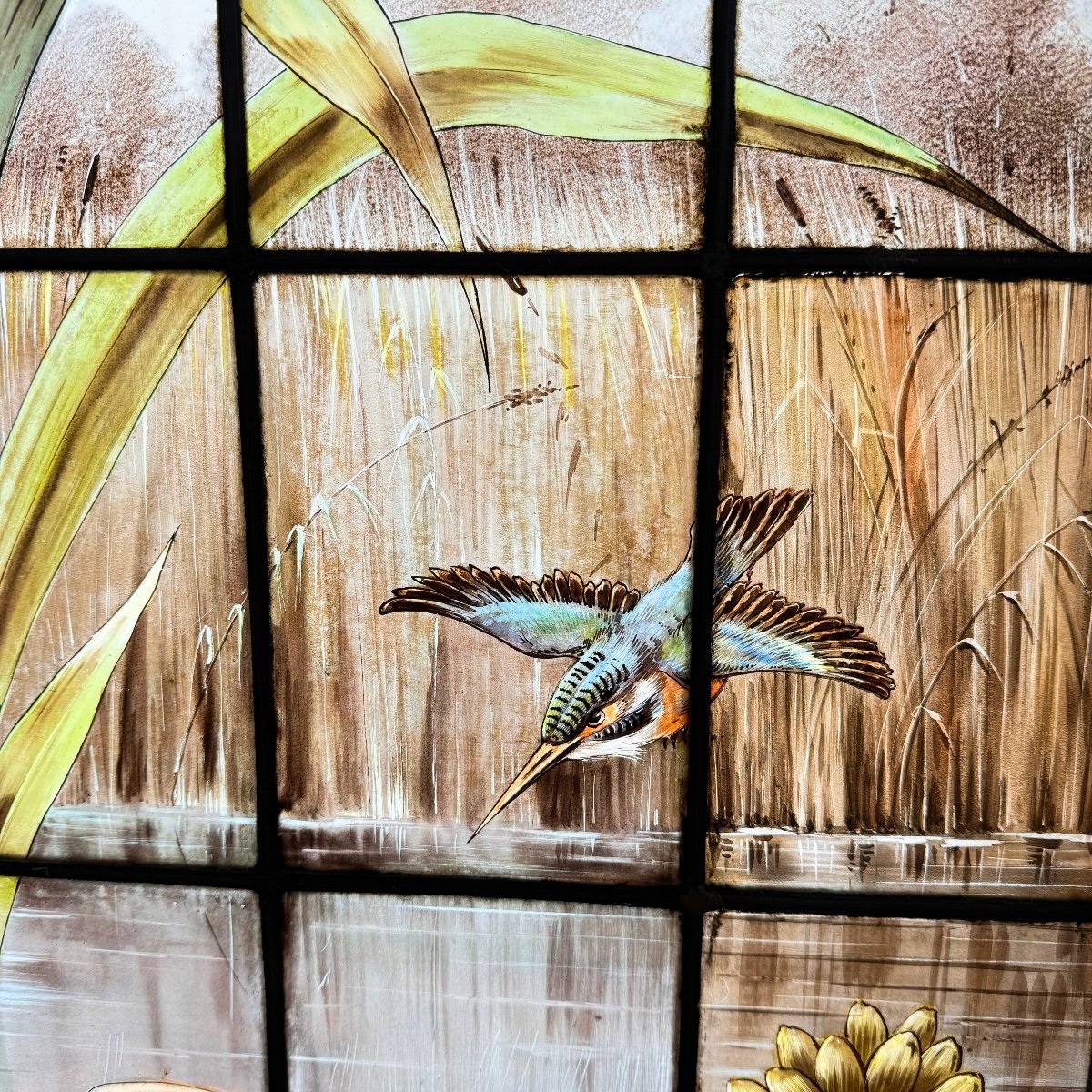 Stained Glass Windows With Kingfishers And Heron (200 X 171 Cm)-photo-4