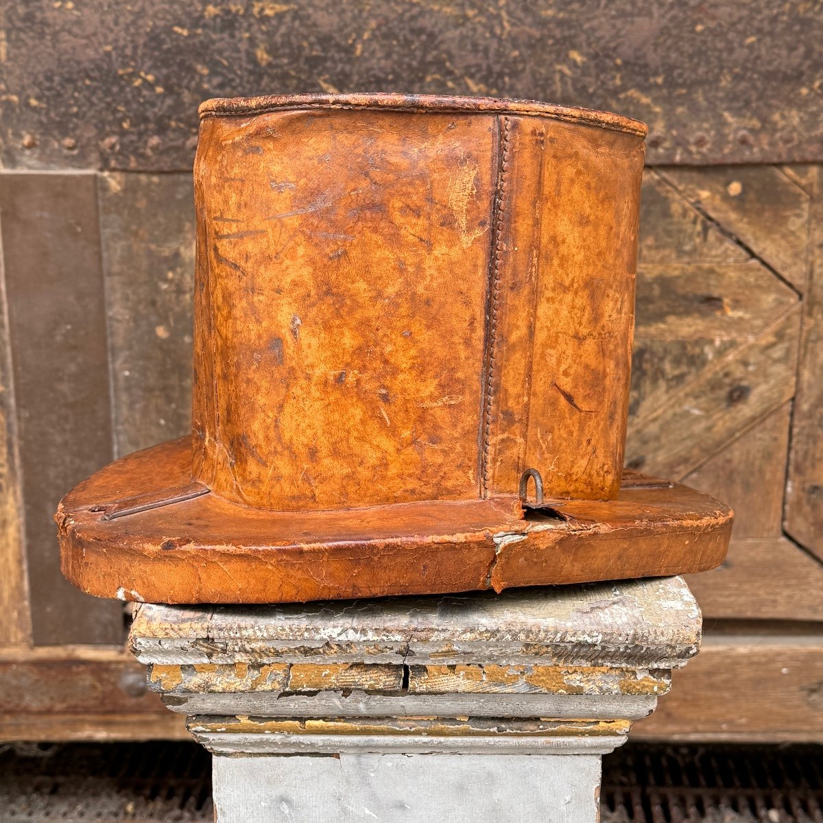 Boîte à Chapeau En Cuir