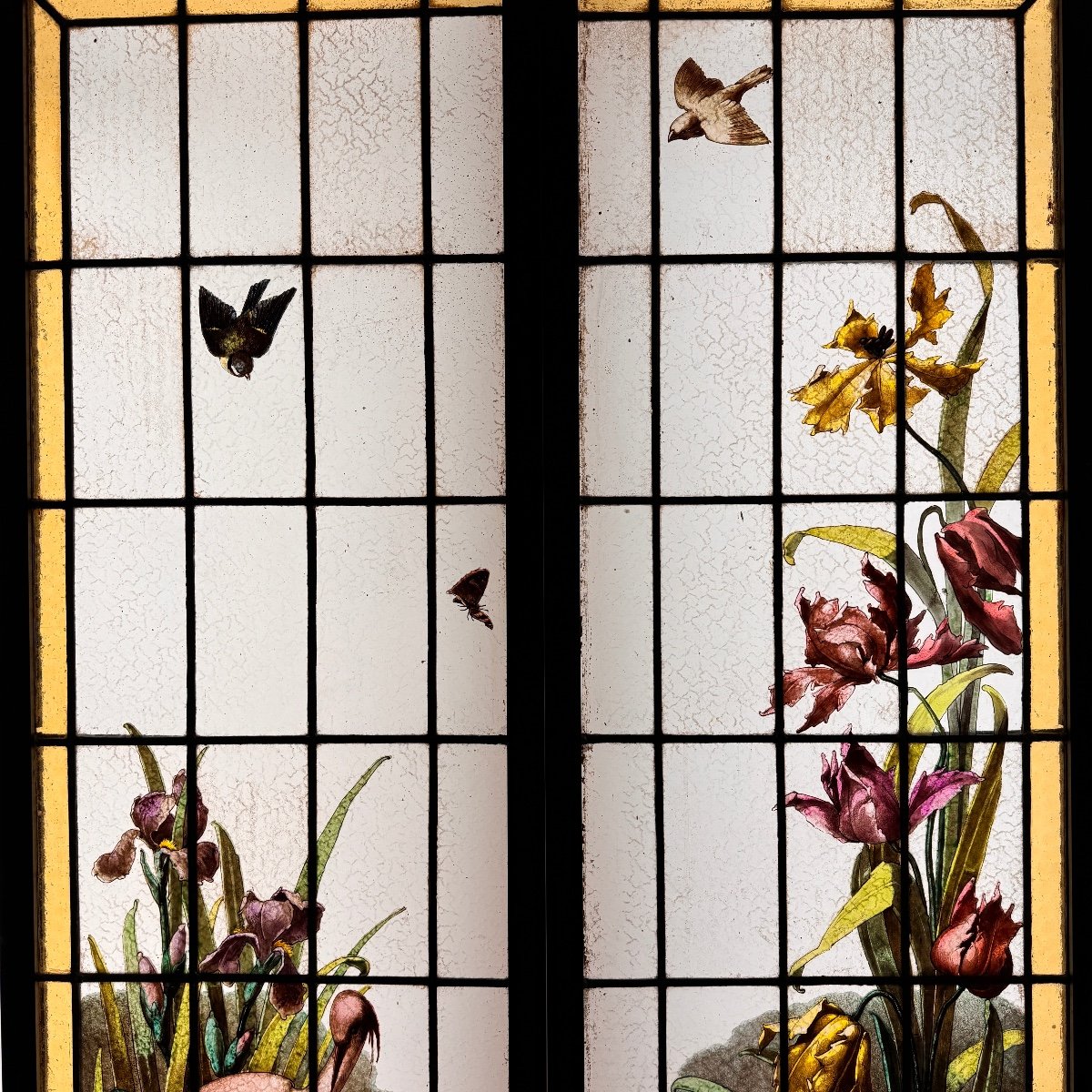 Stained Glass Window With Herons – Delmas (132.5 X 92 Cm)-photo-2