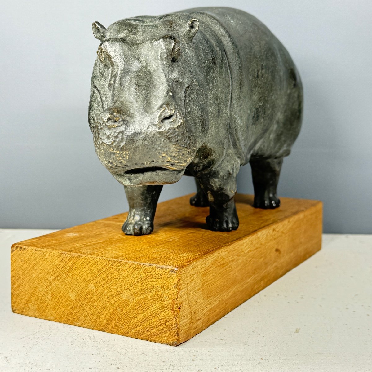 Hippopotame En Bronze-photo-4