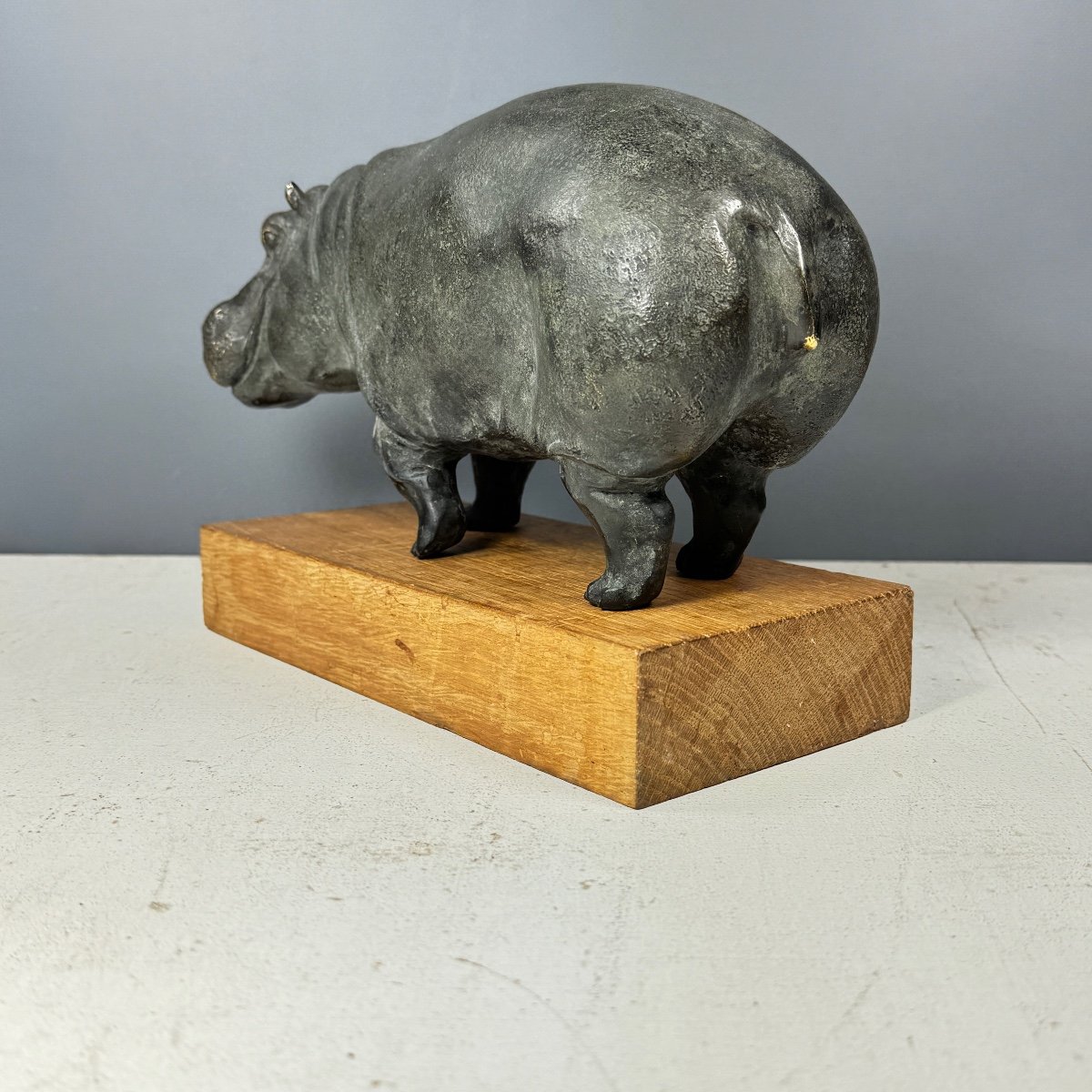 Hippopotame En Bronze-photo-2