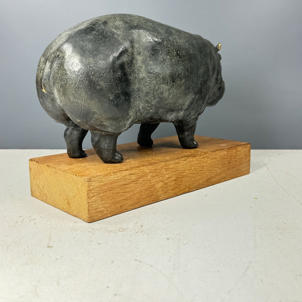 Hippopotame En Bronze-photo-3