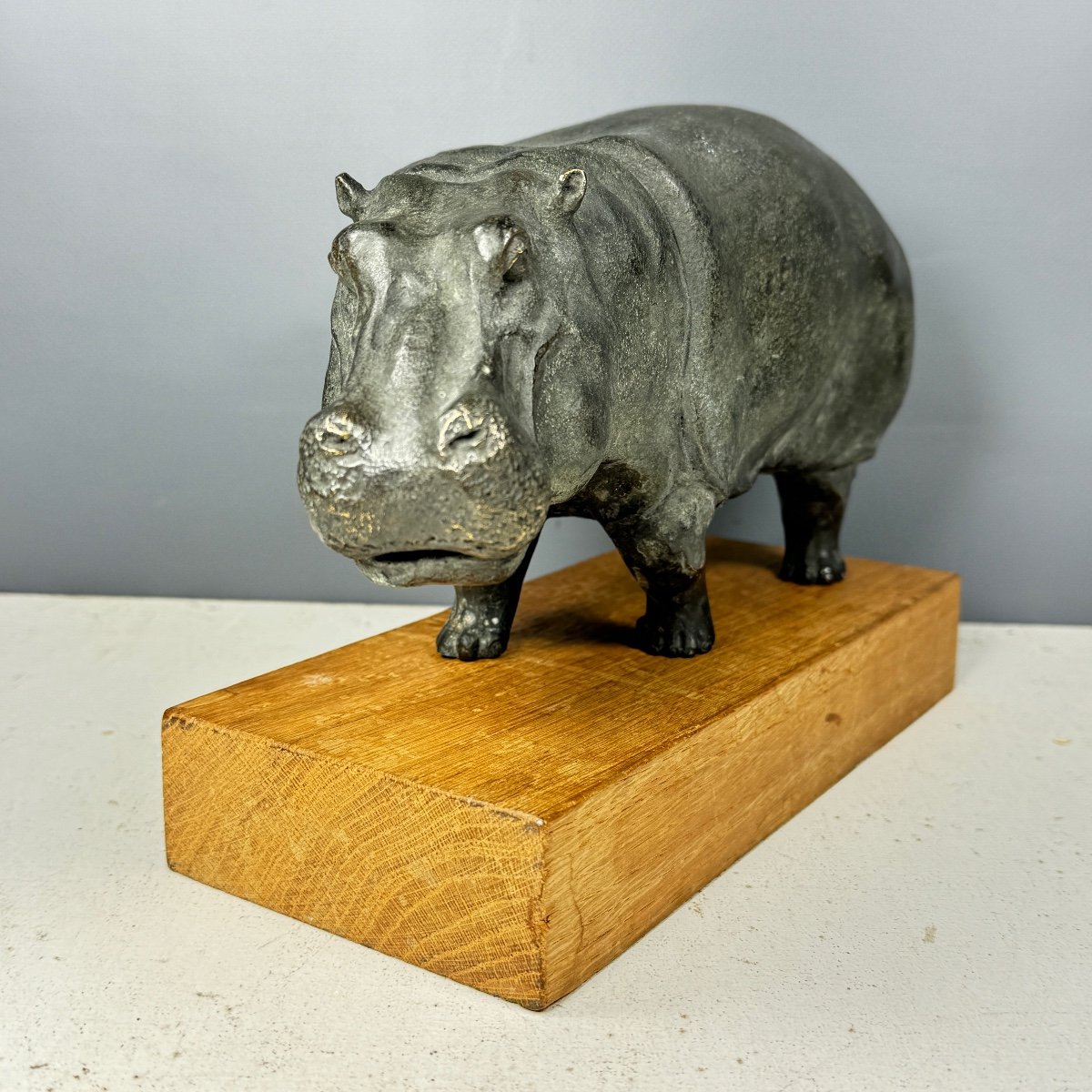 Hippopotame En Bronze-photo-4