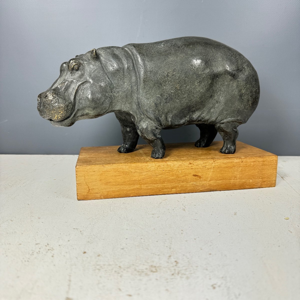 Hippopotame En Bronze