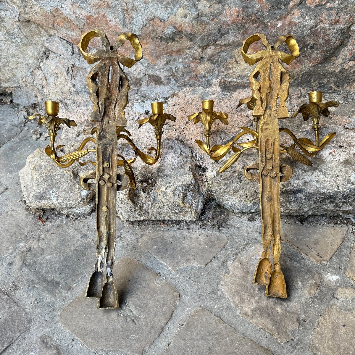 Pair Of Louis XVI Swedish Wall Lights-photo-2