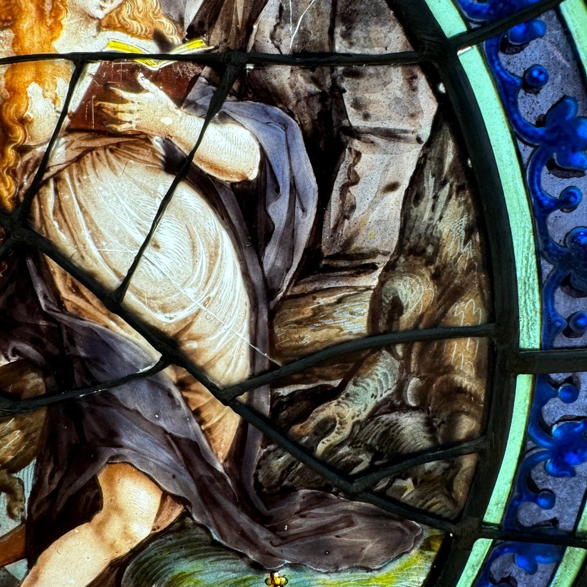Stained Glass Window Mary Magdalene XVIth (40 X 33 Cm)-photo-1