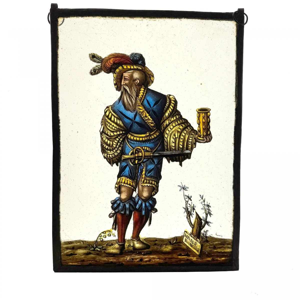 Stained Glass Window Renaissance Man H25cm L18cm