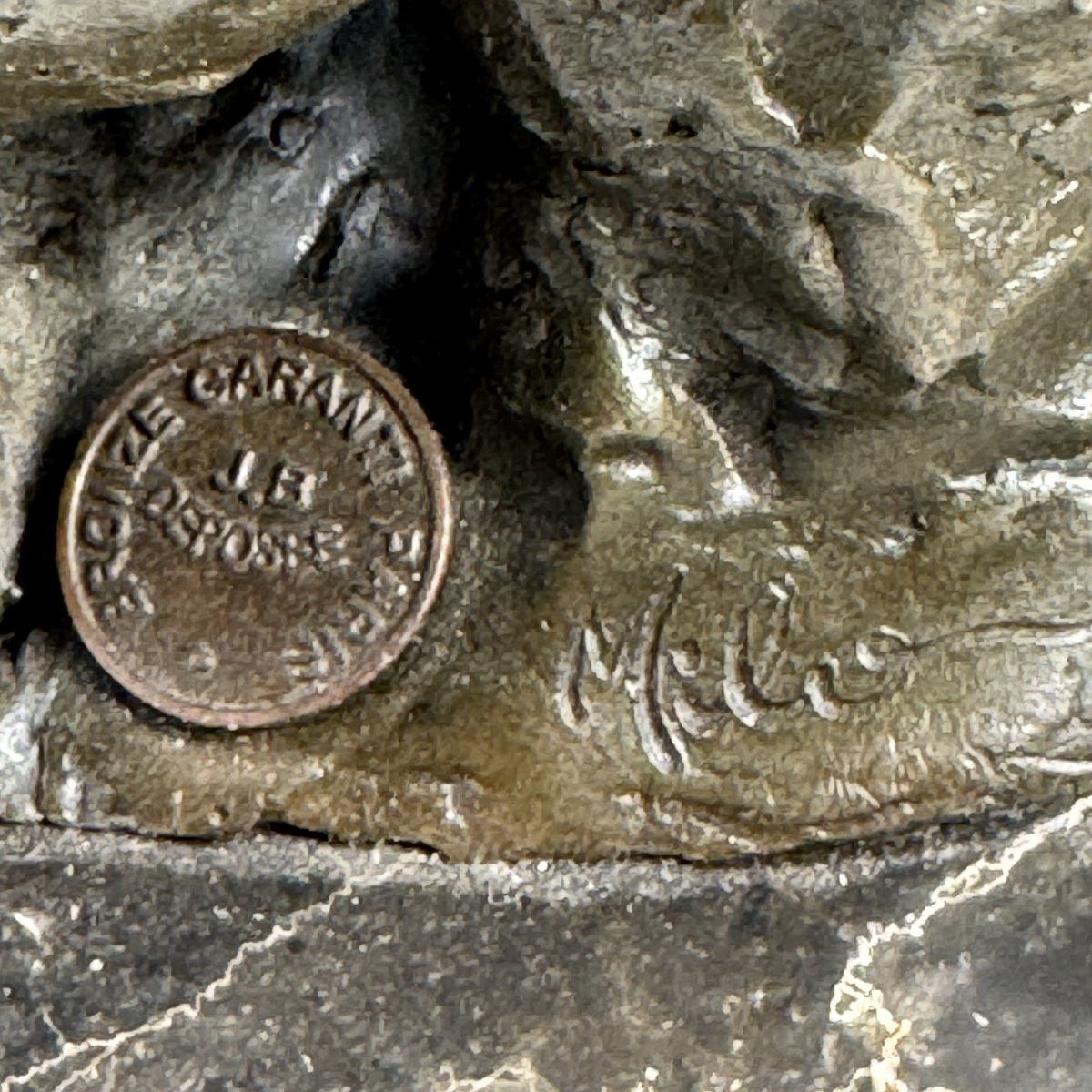 Paire De Serres-livres Hippopotames Et Rhinocéros En Bronze-photo-5
