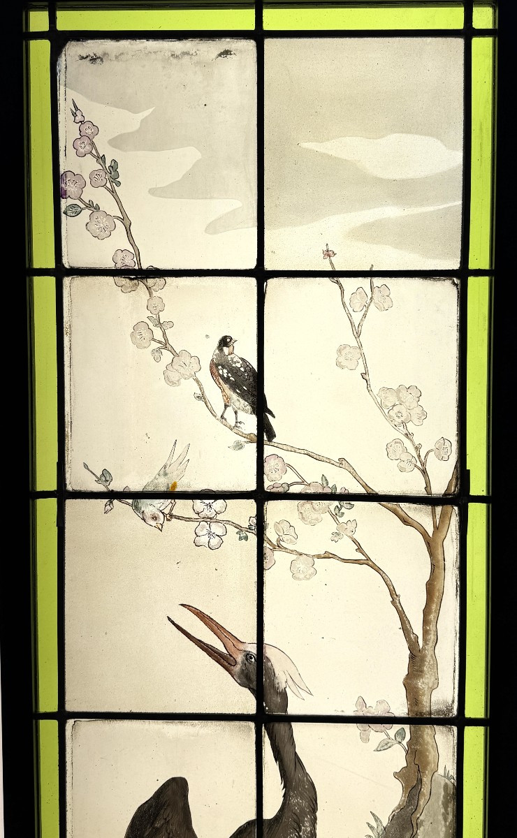 Cormorant Stained Glass Window H137.5cm L51cm-photo-2